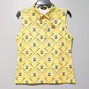 Loudmouth Sleeveless Polo Shirt Golf Print Women's Size XL